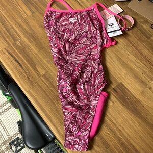 Arena 28 Lace Back Breast Cancer Pink Swimsuit